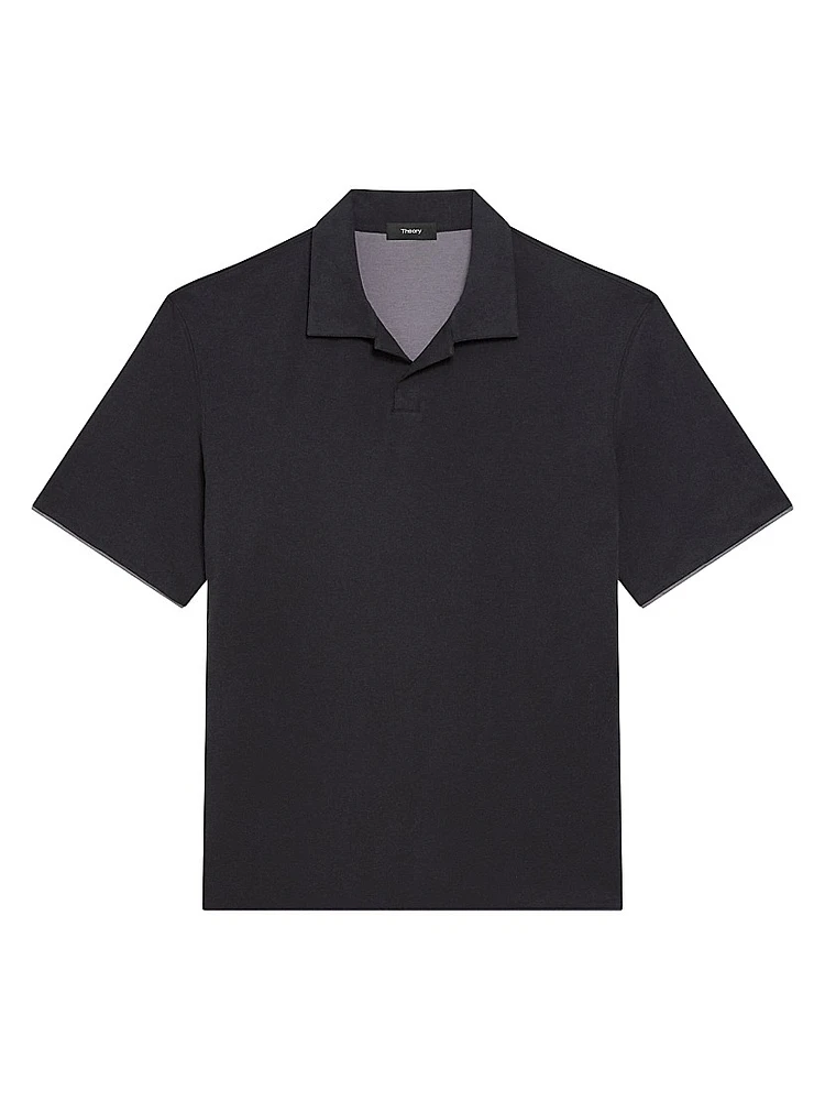 Double-Layered Cotton Polo Shirt
