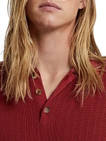 Cotton Wide Rib Knit Polo Shirt