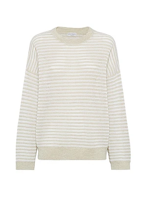 Sparkling Striped Linen and Cotton Sweater
