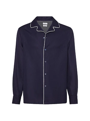 Honeycomb Texture Cotton Easy Fit Shirt