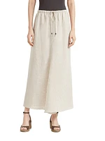Lightweight Linen Fluid Skirt with Monili