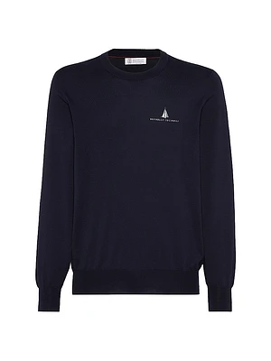 Cotton Lightweight Sweater with Embroidery