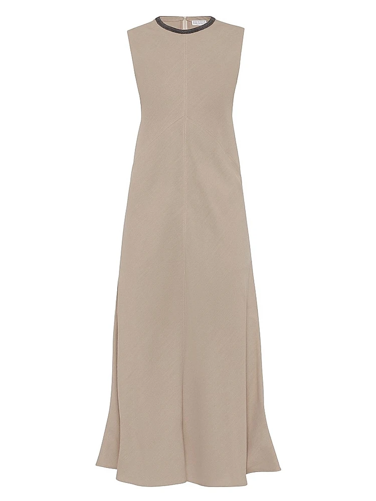 Viscose and Linen Fluid Twill Dress