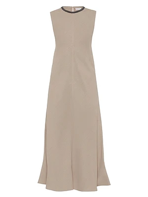 Viscose and Linen Fluid Twill Dress