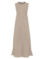 Viscose and Linen Fluid Twill Dress