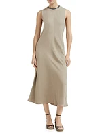 Viscose and Linen Fluid Twill Dress