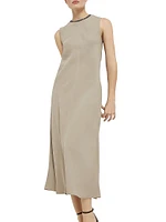 Viscose and Linen Fluid Twill Dress
