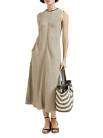 Viscose and Linen Fluid Twill Dress