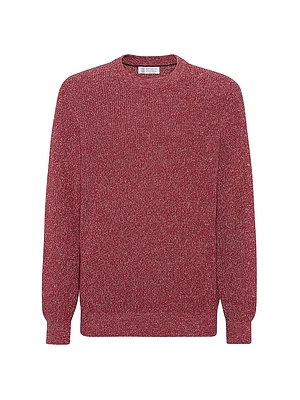 Cotton and Linen Half English Rib Chiné Sweater