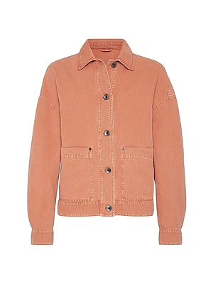 Garment Dyed Cotton and Linen Cover Outerwear Jacket
