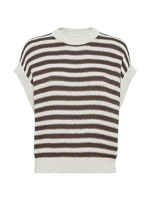 Striped Dazzling Cotton Knit T-Shirt