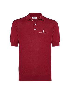 Silk and Cotton Lightweight Knit Polo Shirt