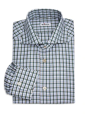 Plaid Cotton Button-Up Shirt