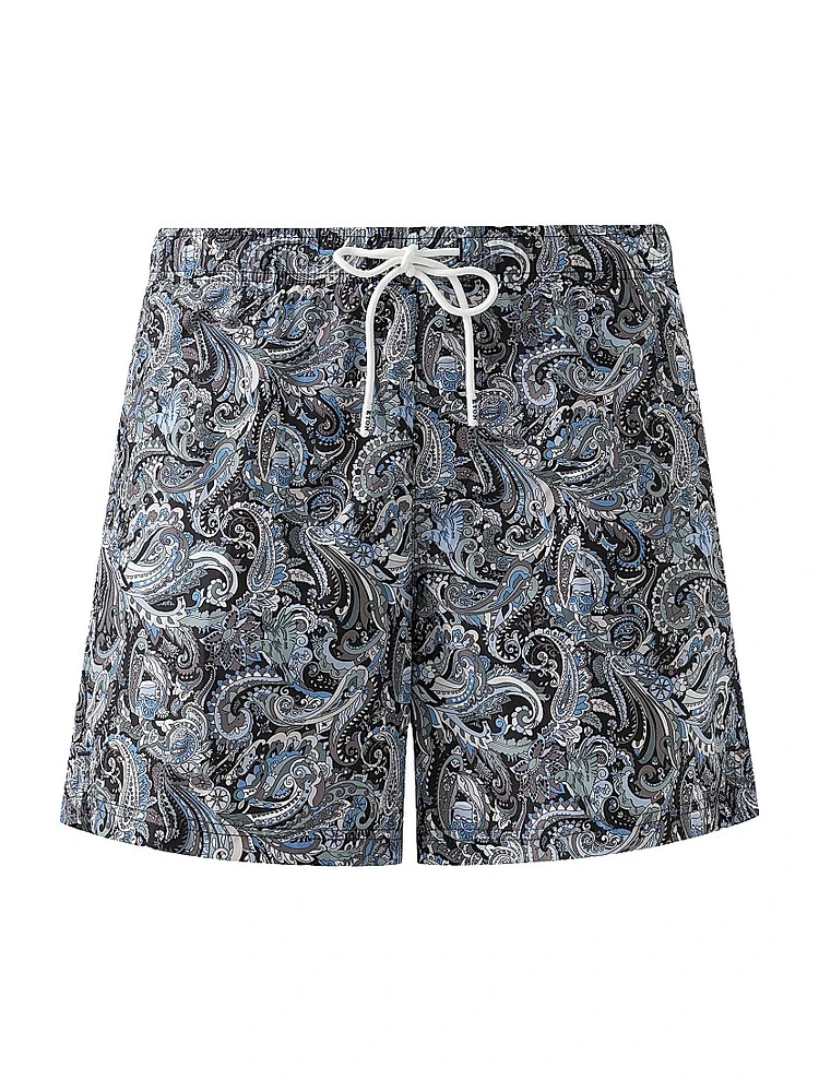 Paisley Drawstring Swim Shorts