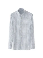 Printed Slim-Fit Dress Shirt