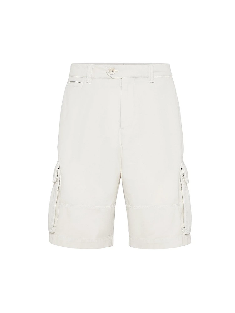 Bermuda Shorts Twisted Cotton Gabardine