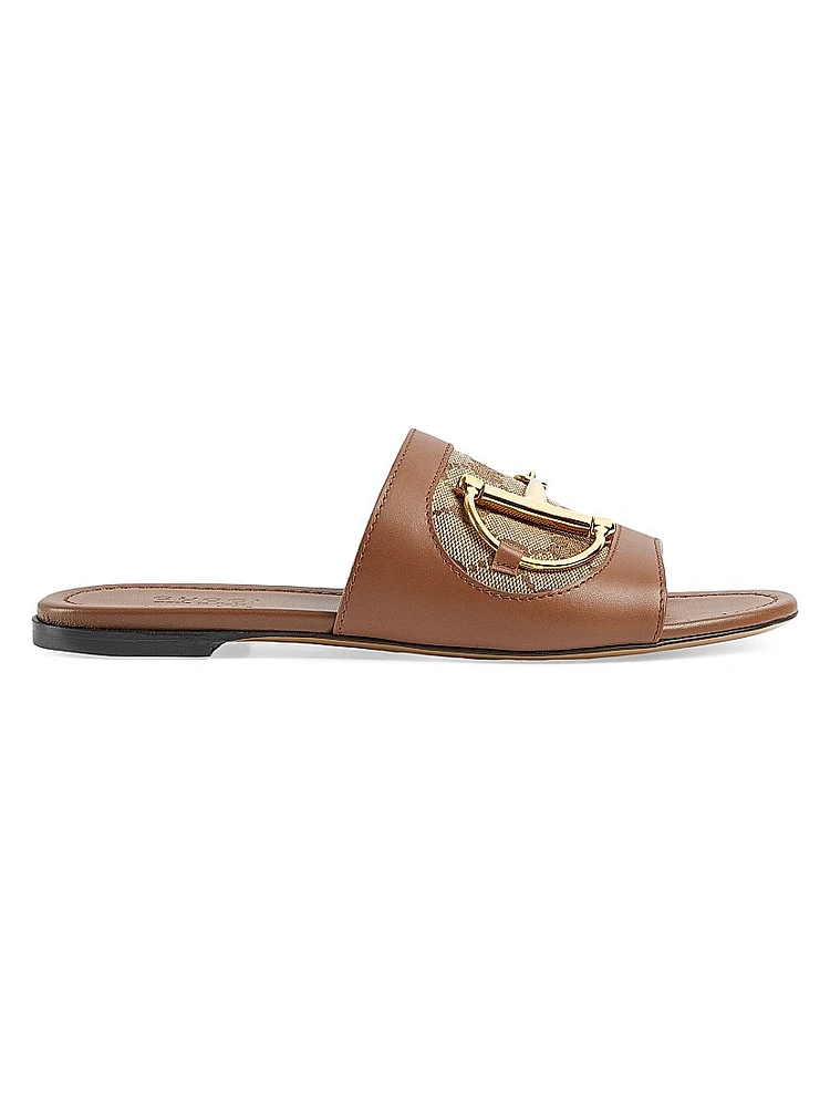 Alfa Horsebit GG Canvas & Leather Sandals