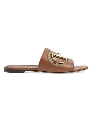 Alfa Horsebit GG Canvas & Leather Sandals