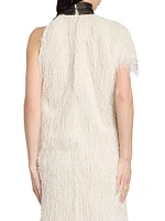 Fringed Contrast-Trim Top