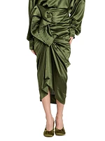 Solla Satin Gathered Skirt