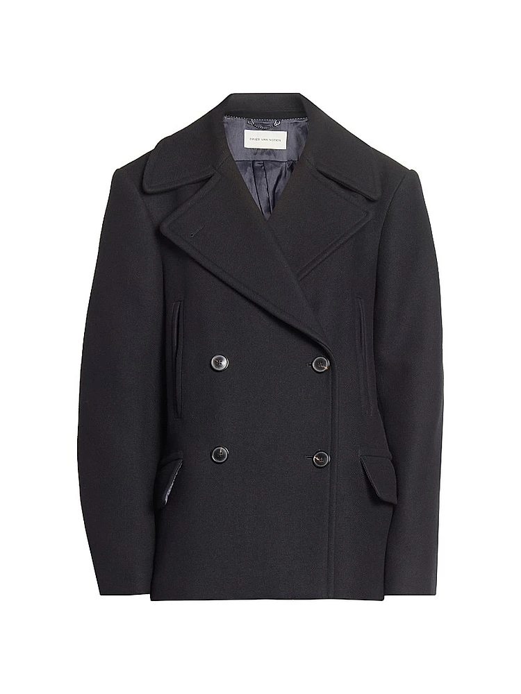 Vafel Double-Breasted Wool-Blend Oversized Jacket