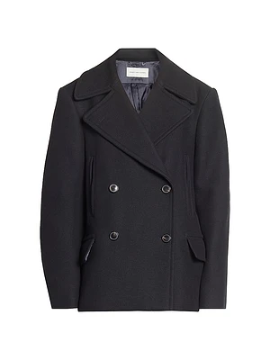 Vafel Double-Breasted Wool-Blend Oversized Jacket