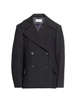 Vafel Double-Breasted Wool-Blend Oversized Jacket