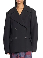 Vafel Double-Breasted Wool-Blend Oversized Jacket