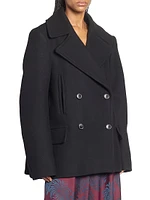 Vafel Double-Breasted Wool-Blend Oversized Jacket