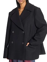 Vafel Double-Breasted Wool-Blend Oversized Jacket
