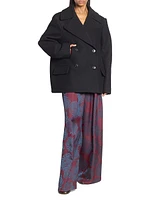 Vafel Double-Breasted Wool-Blend Oversized Jacket
