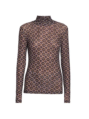 Hoyser Printed Turtleneck Top
