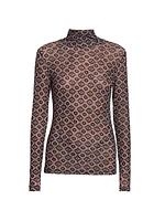 Hoyser Printed Turtleneck Top