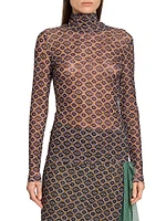 Hoyser Printed Turtleneck Top
