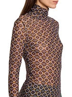 Hoyser Printed Turtleneck Top