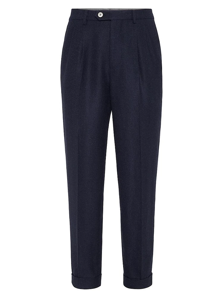 Textured Stripe Diagonal Leisure Fit Trousers