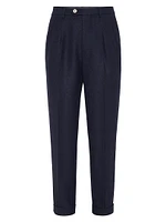 Textured Stripe Diagonal Leisure Fit Trousers