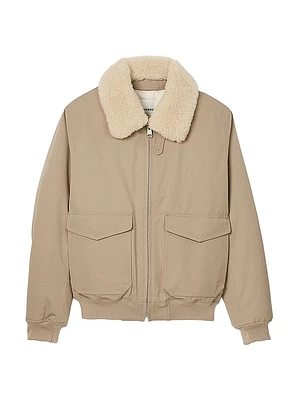 Shearling Collar Aviator Jacket