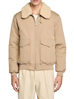 Shearling Collar Aviator Jacket