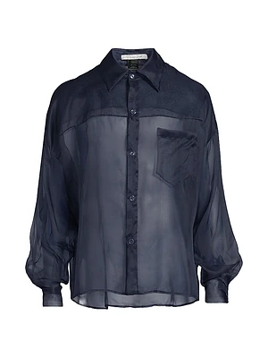 Oversized Sheer Silk Shirt