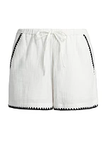 Sunny Contrast-Piped Cotton Shorts