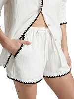 Sunny Contrast-Piped Cotton Shorts