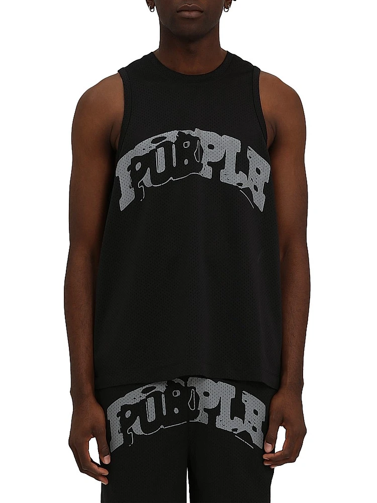 Logo Mesh Tank Top