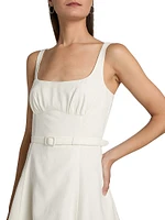 Eleni Sleeveless Linen-Blend Fit & Flare Minidress