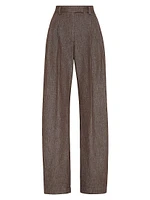 Sparkling No Fade Denim Loose Curved Trousers