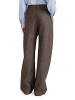 Sparkling No Fade Denim Loose Curved Trousers