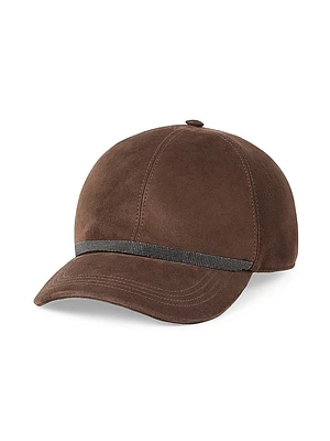 Suede Baseball Cap with Shiny Band
