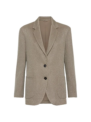 Sparkling Cotton and Viscose English Rib Knit Blazer