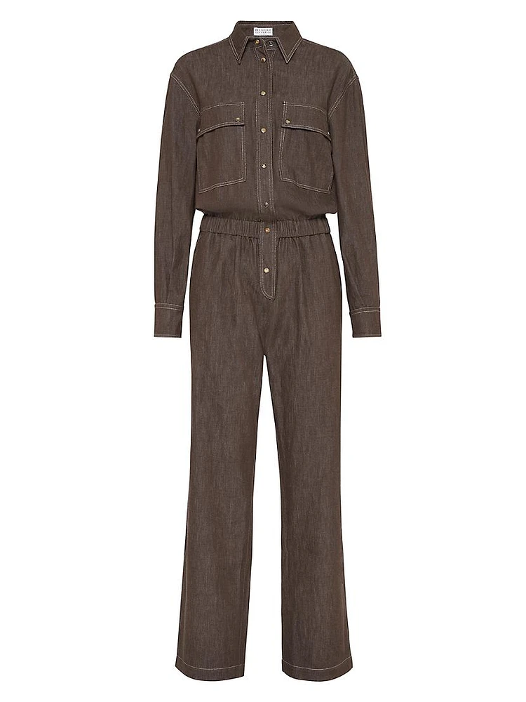 Lightweight No Fade Denim Jumpsuit