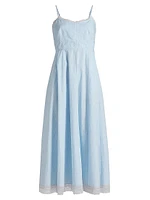 Sandara Striped Cotton Midi-Dress